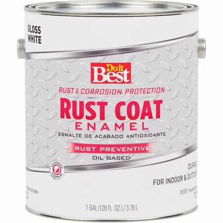 ALL-SOURCE Rust Coat Oil-Based Gloss Enamel, White, 1 Gal. 203370D